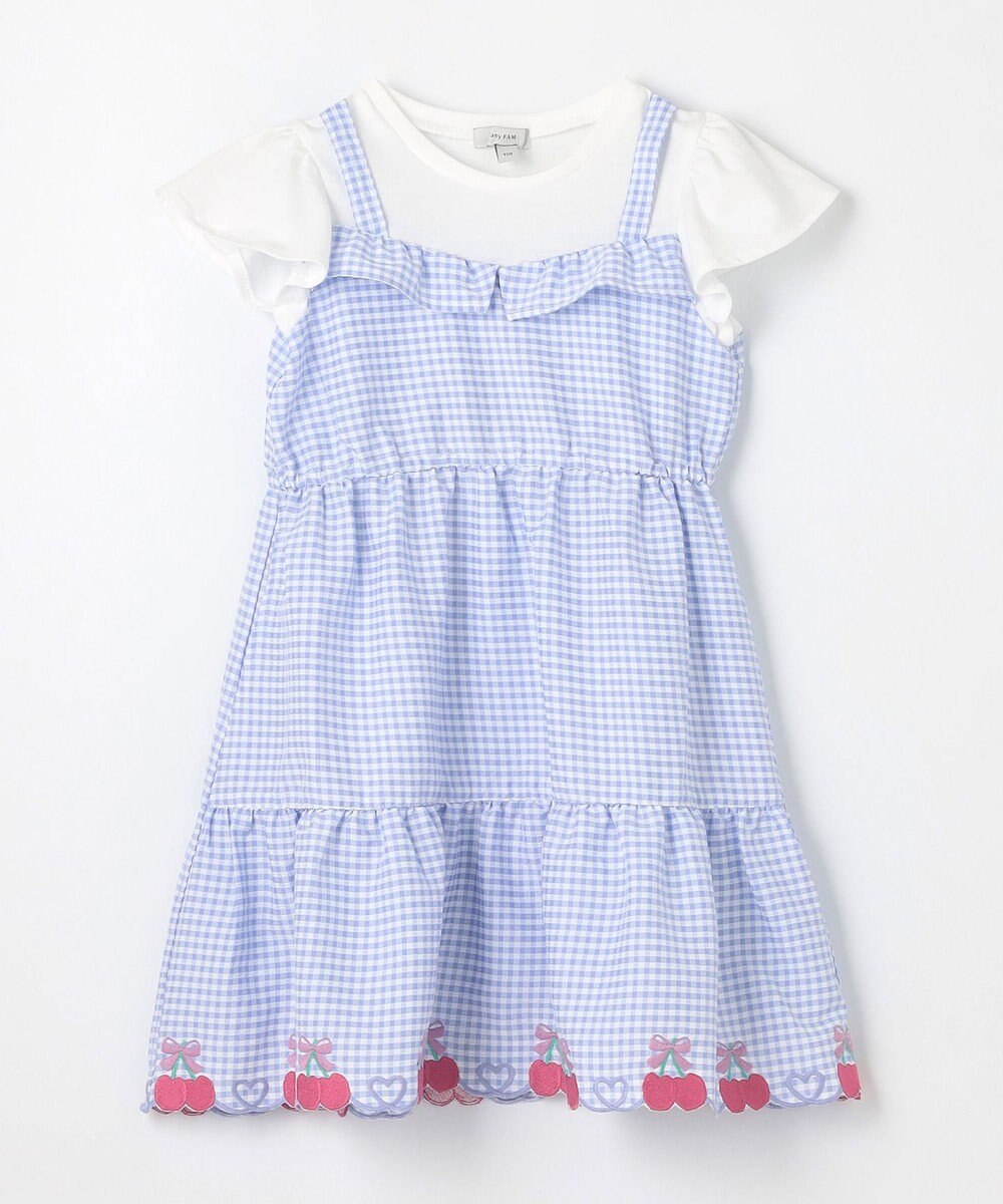 ANY KIDS ギンガム ドッキングワンピース 