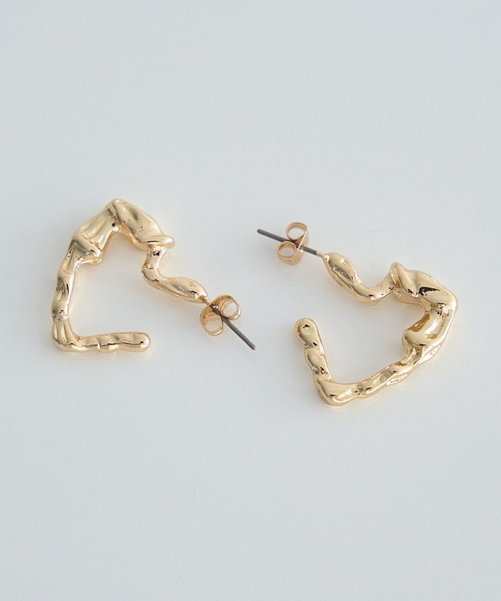 earth music&ecology メタリックハートフープピアス 