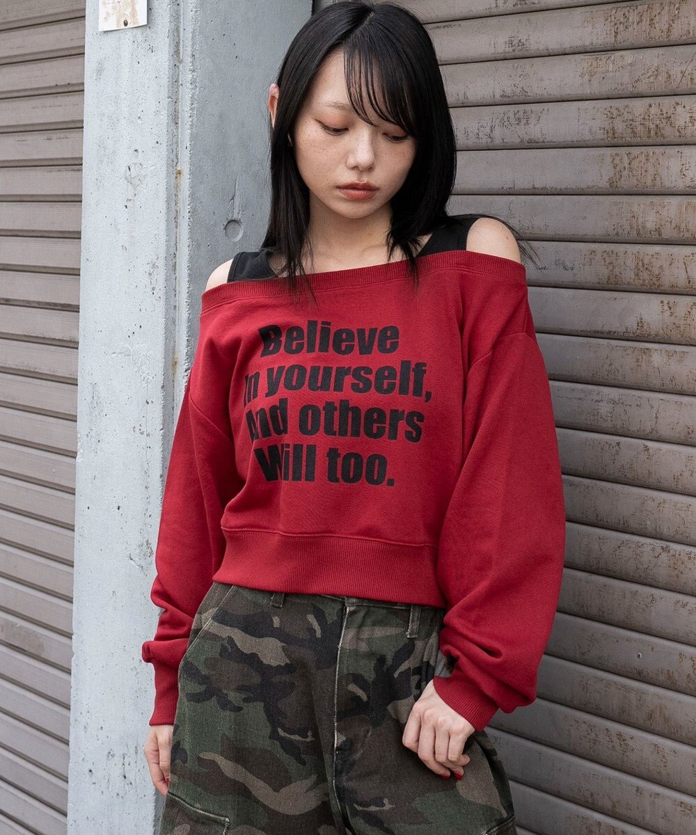 WEGO ドッキングオフショルショートスウェット 