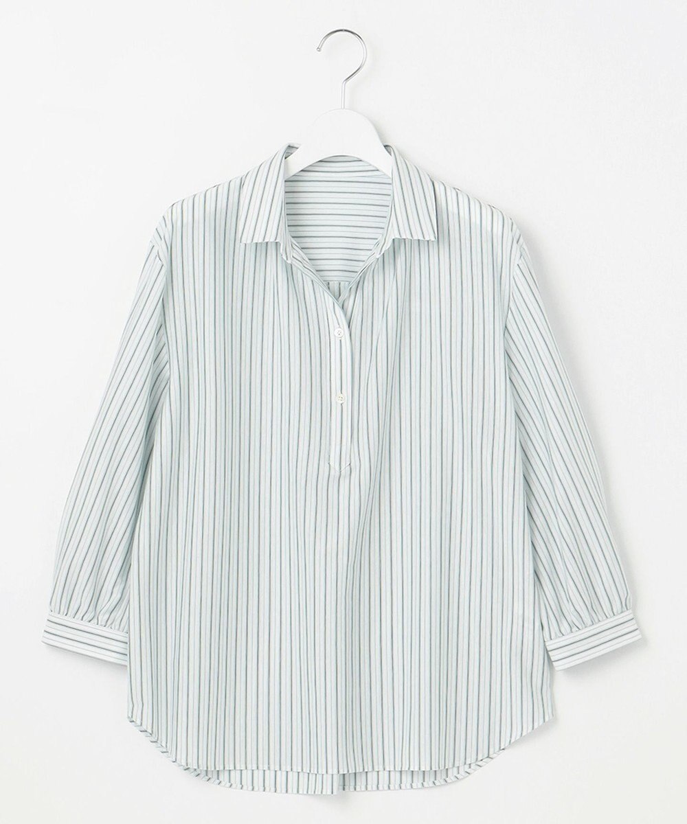 J.PRESS LADIES 【イージーケア】STRIPE JERSEY シャツ衿 カットソー 