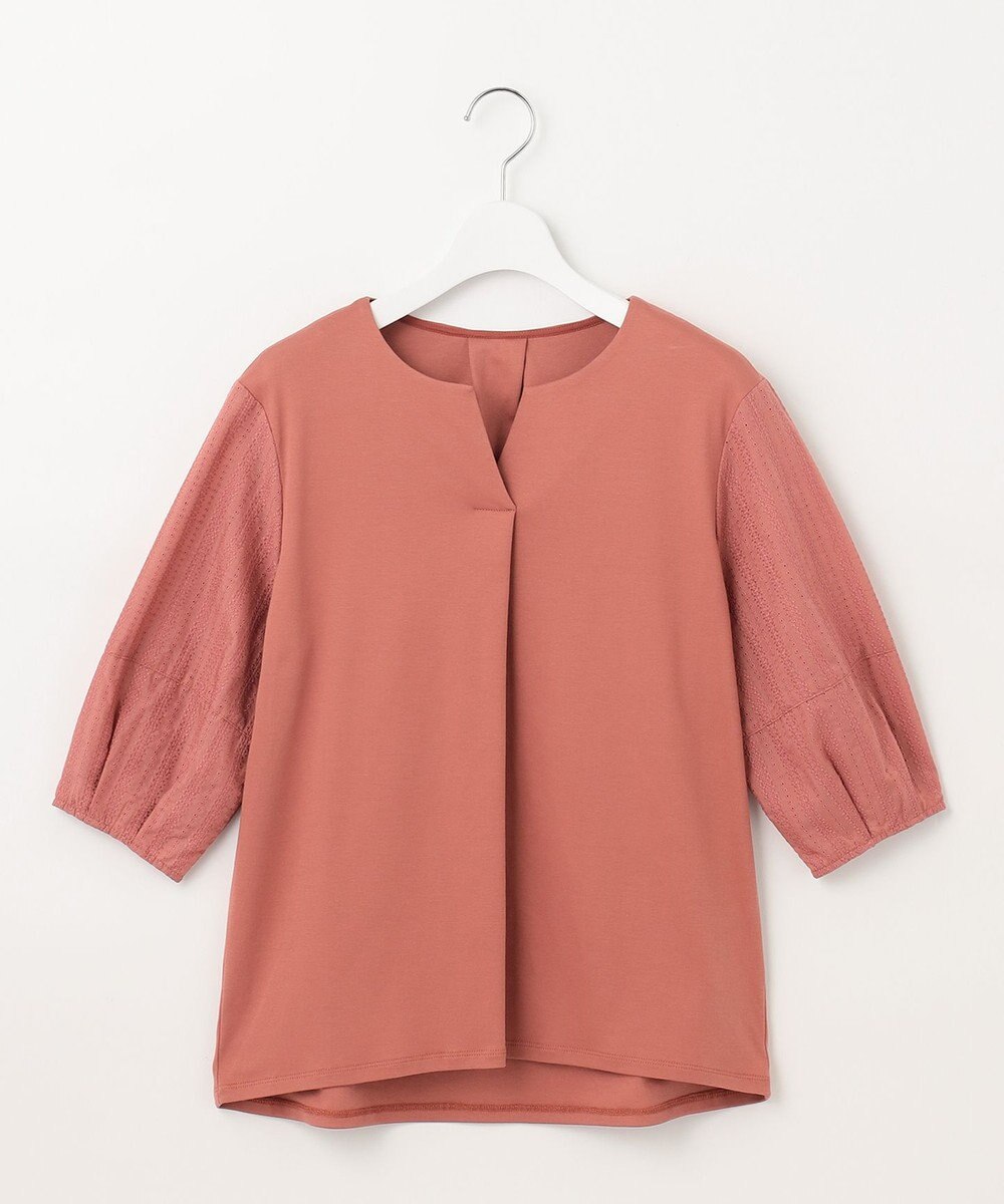 J.PRESS LADIES 【WEB限定カラーあり・接触冷感・UVケア】 スムースジャージー キーネック カットソー 