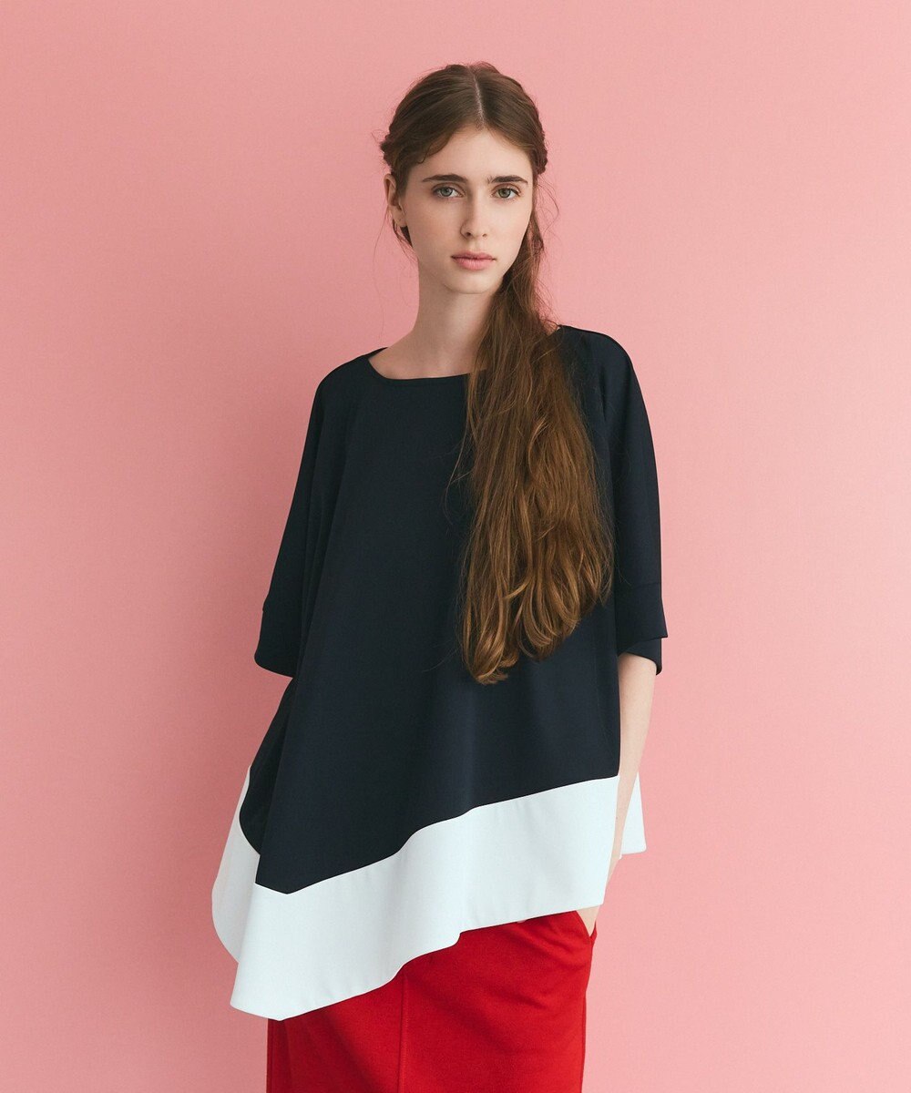 GRACE CONTINENTAL バイカラーアシメトップ 