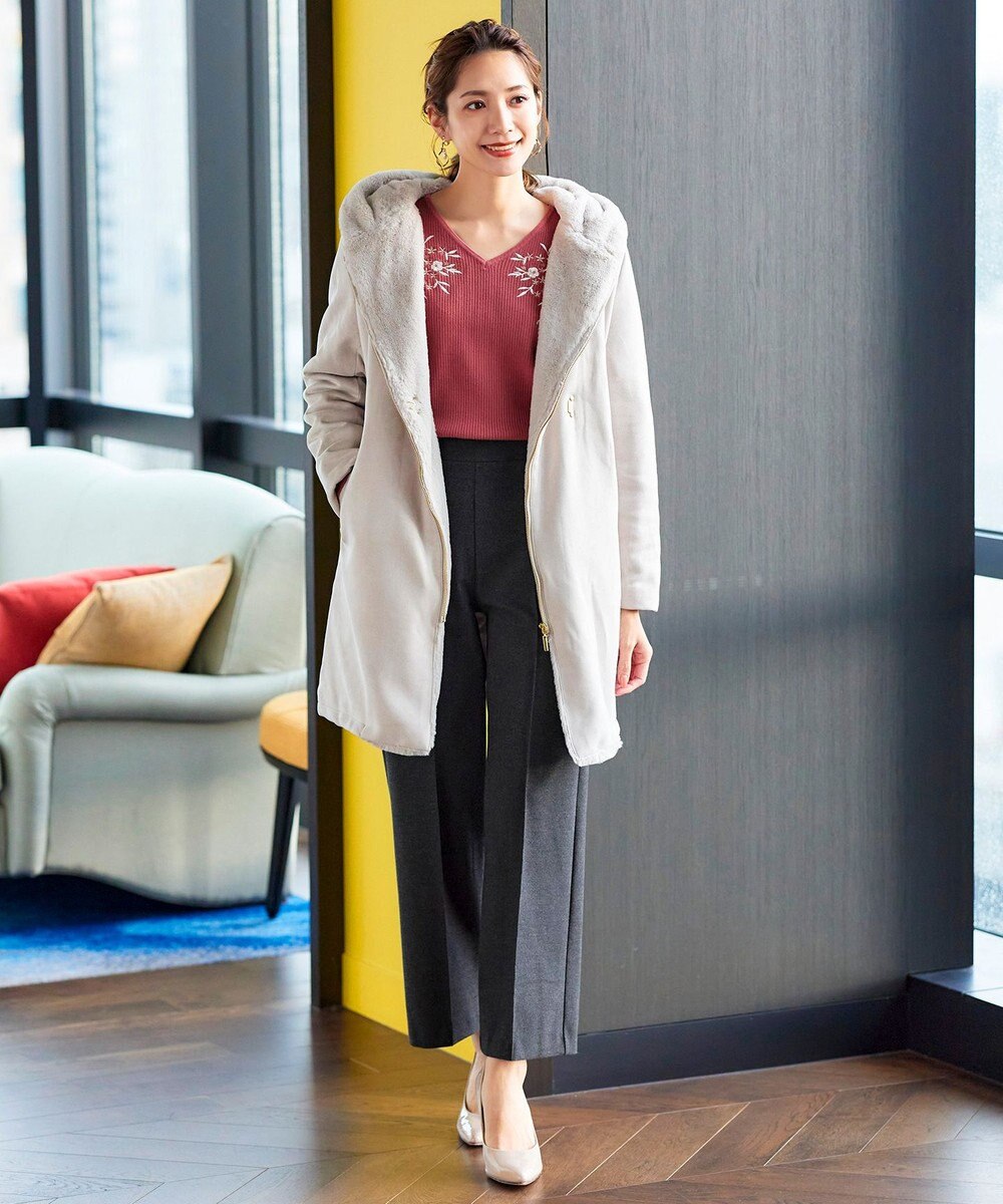 Tiaclasse 【GOLD LABEL・洗える】カシミヤタッチワイドパンツ 