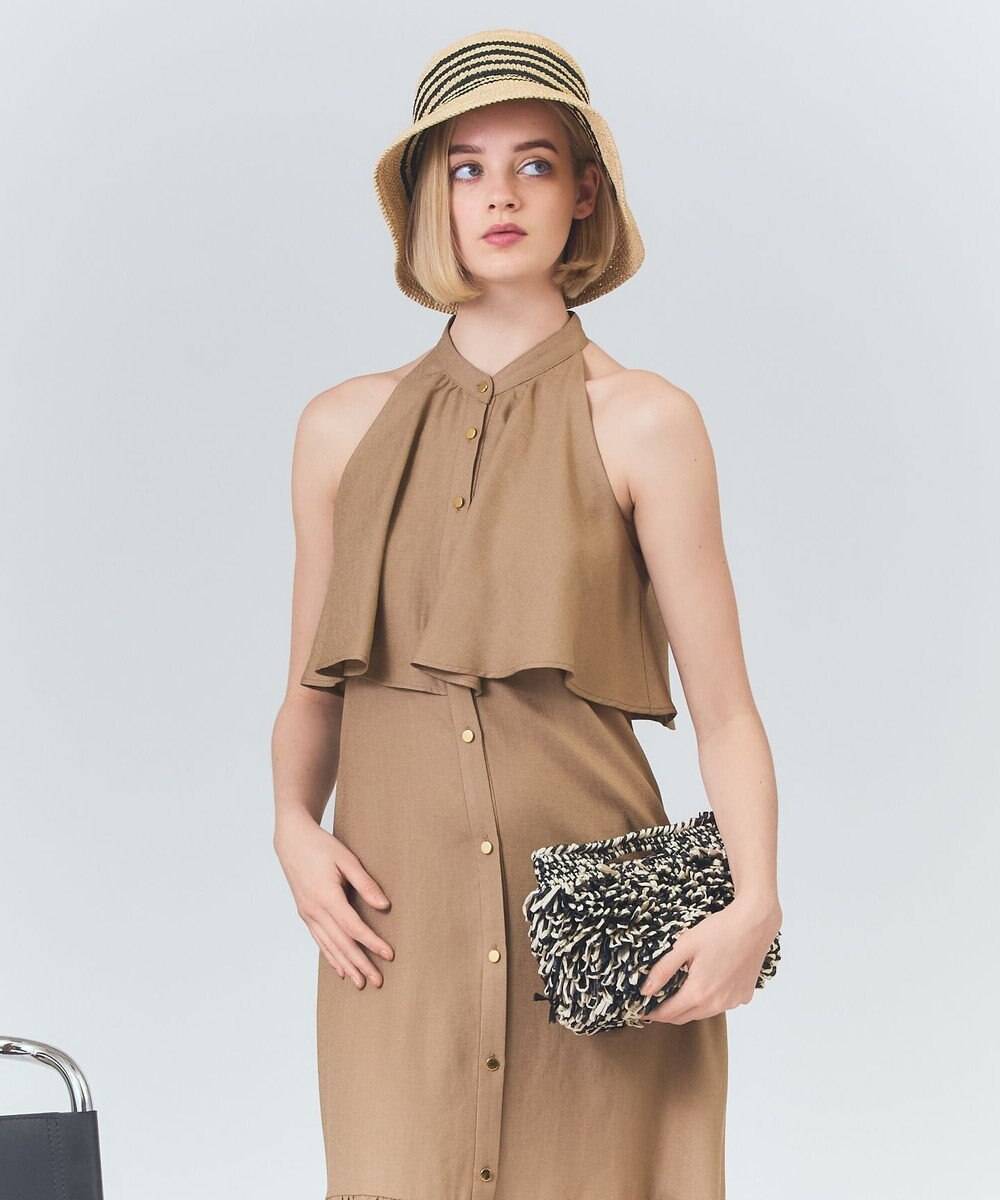 GRACE CONTINENTAL リネンライクホルタードレス 