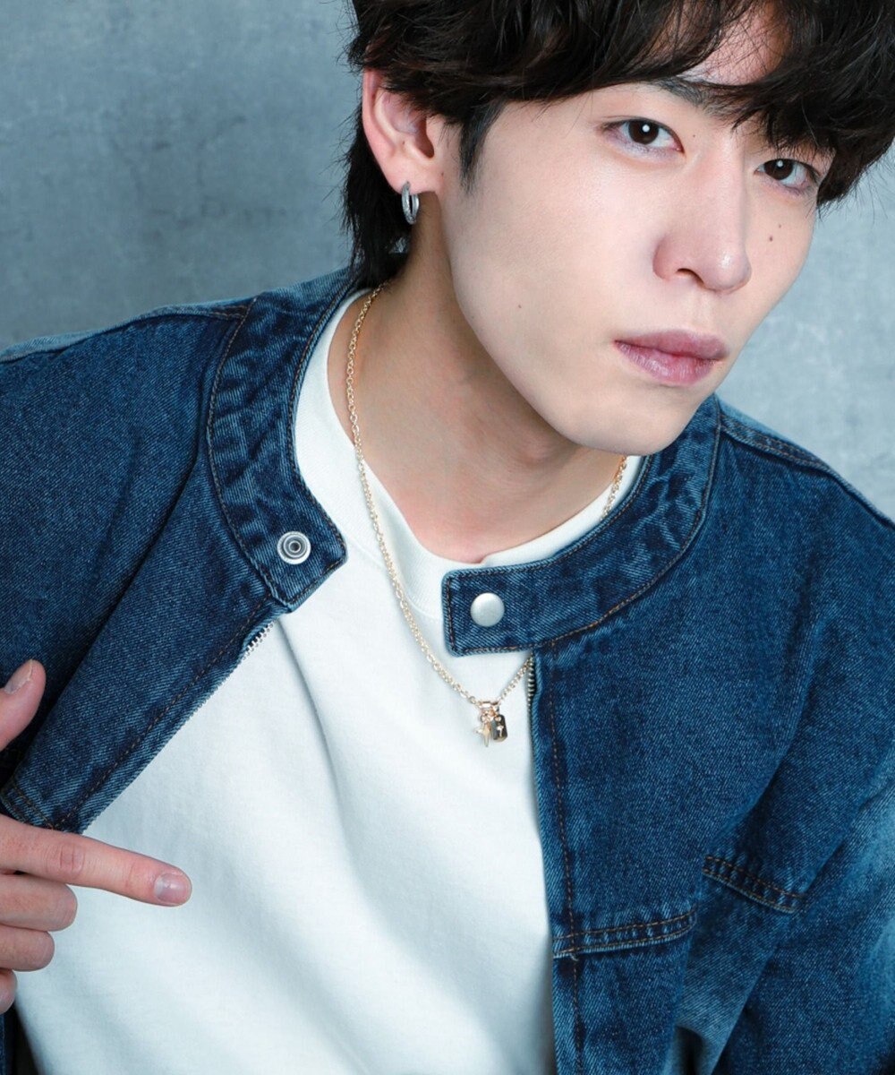 WEGO Mラインストーンダブルモチーフネックレス 