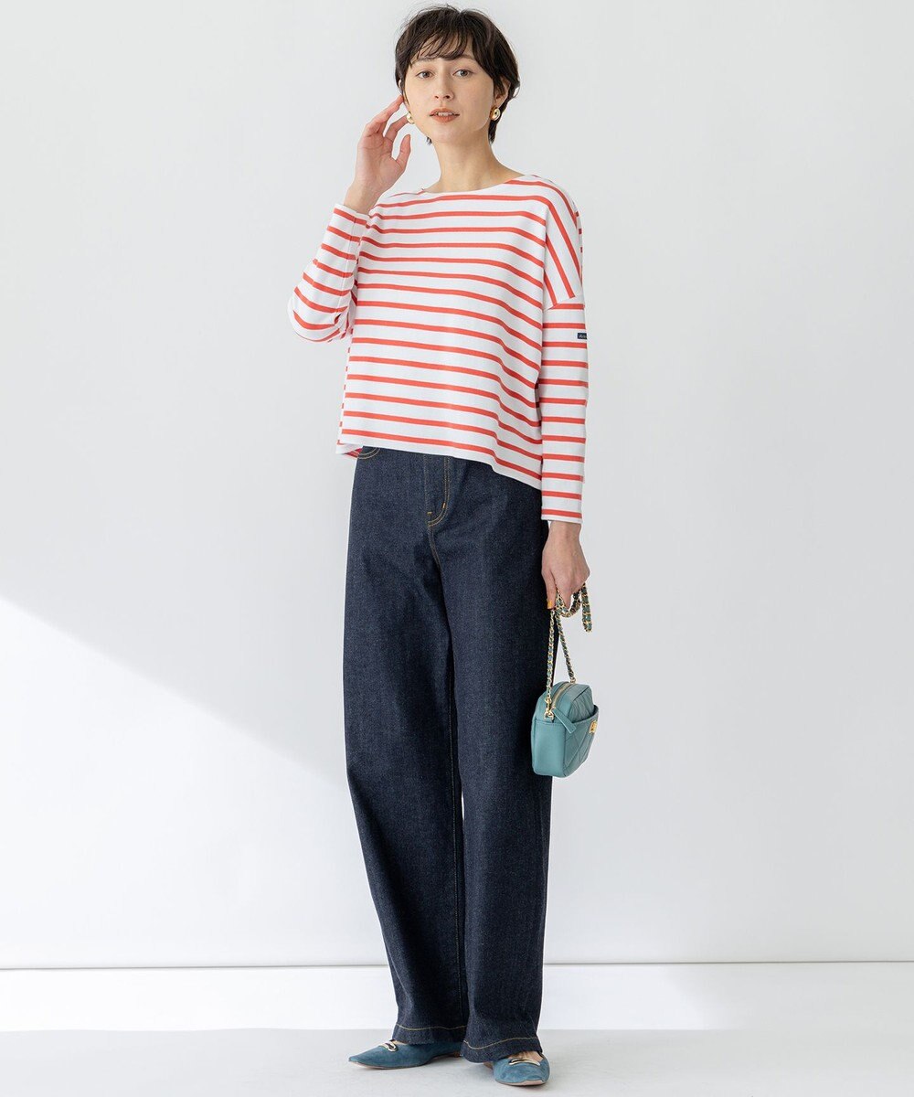 23区 【洗える】Armor-lux スムース クロップド  ボーダー カットソー 