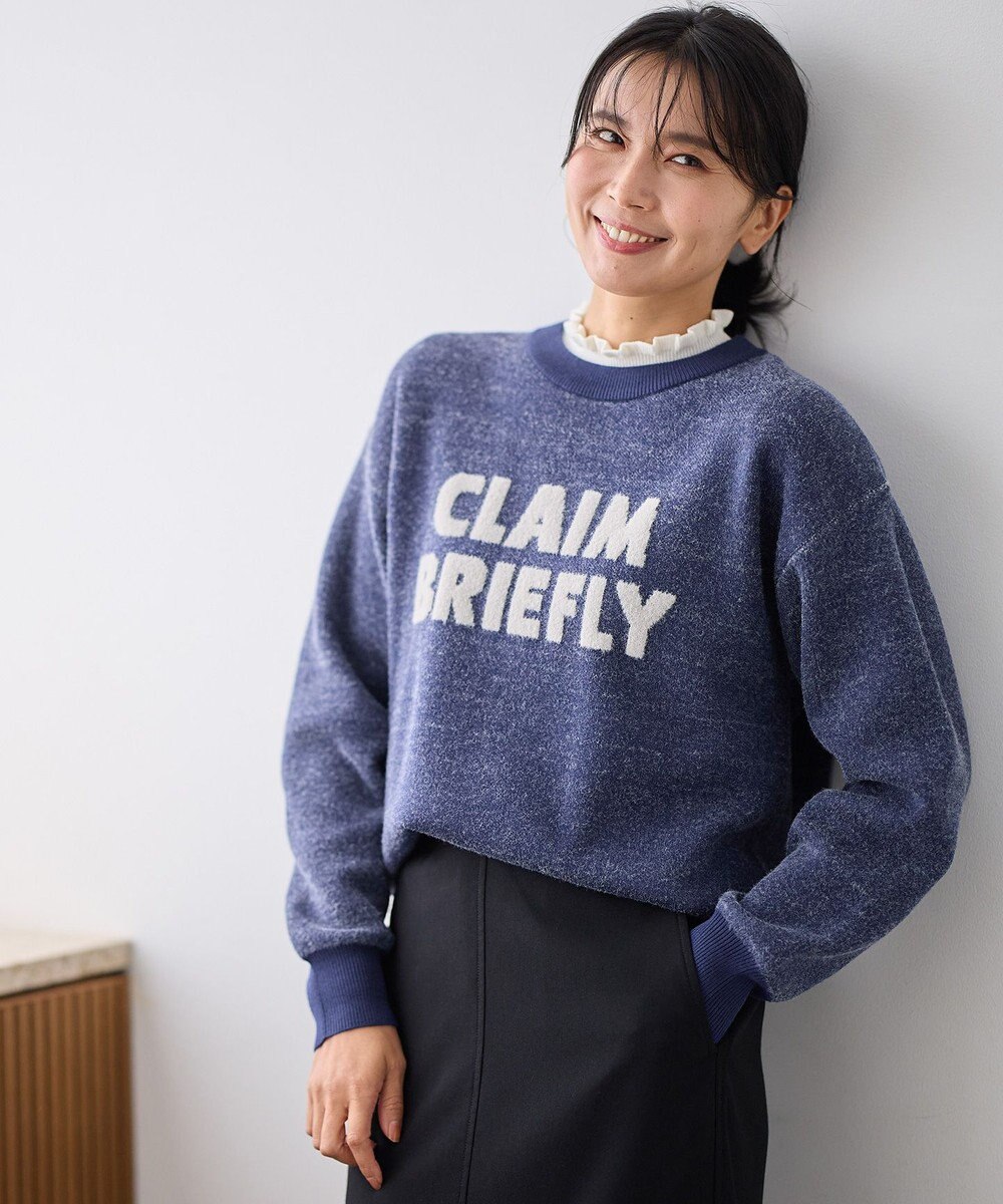 ANY L スウェットライクフェザーロゴニット 