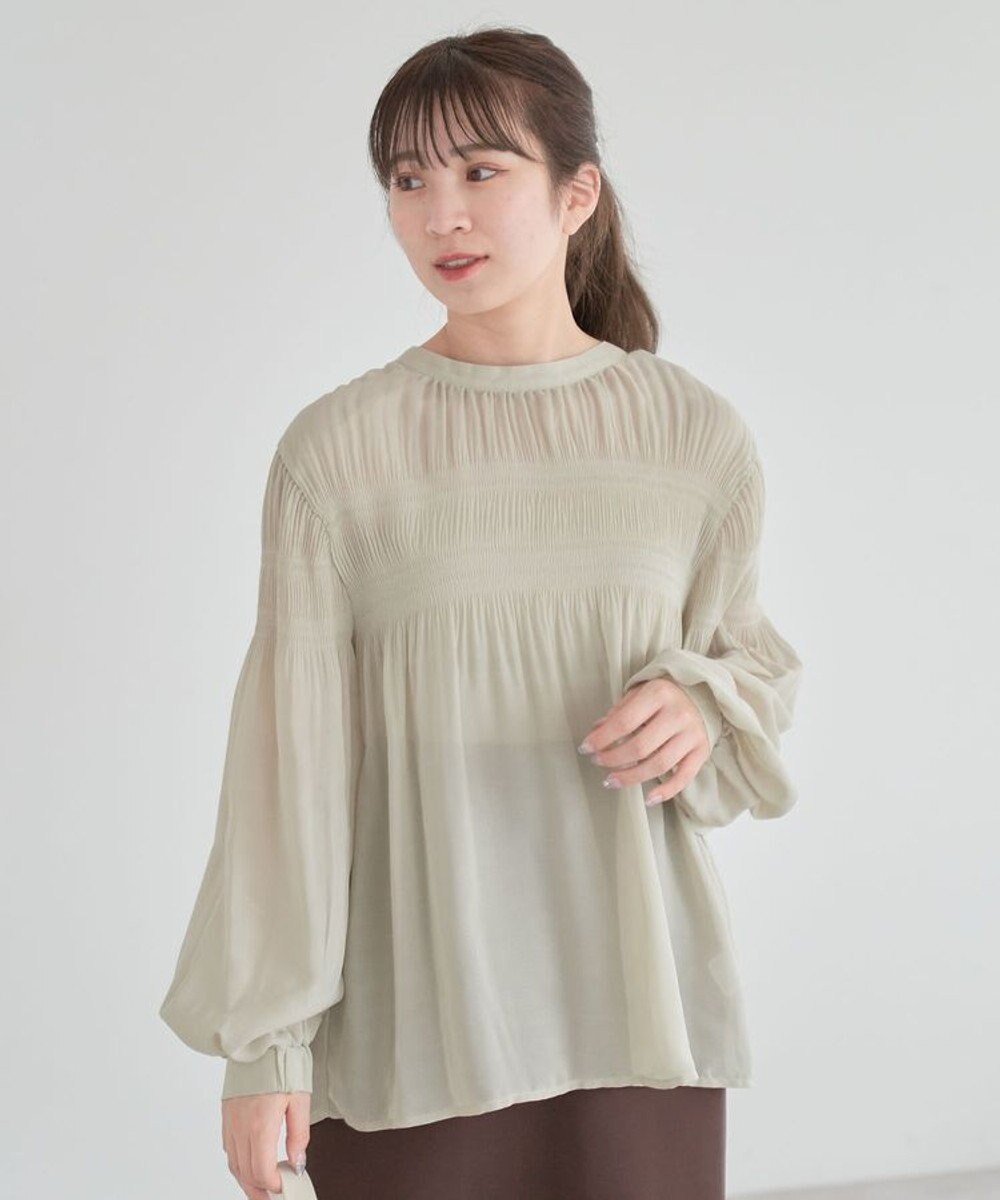 Green Parks マジョリカプリーツブラウス 