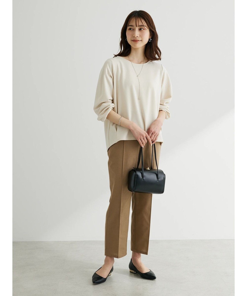 Green Parks 綿麻混イージーテーパードパンツ 