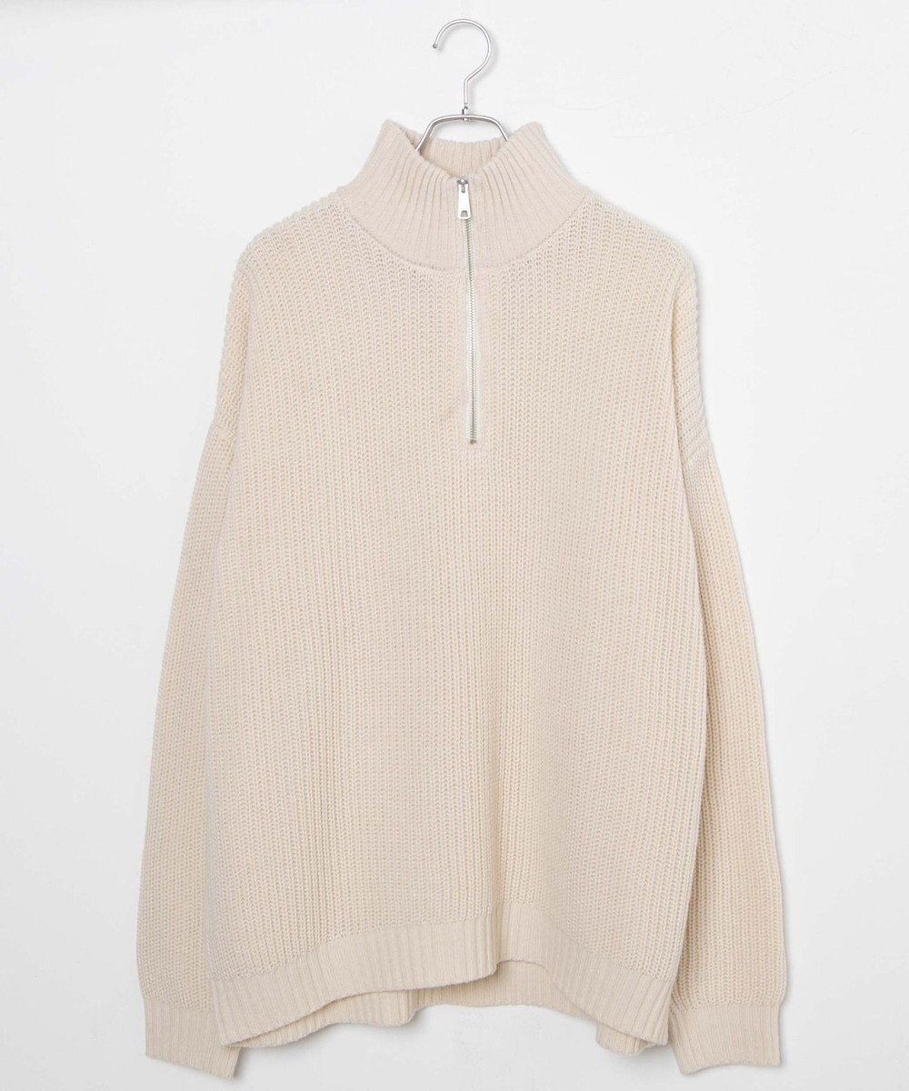 WEGO ルーズフィットハーフZIPプルオーバー 