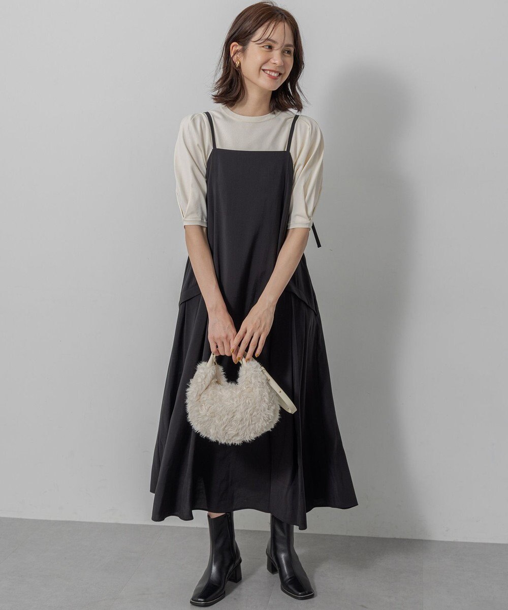 組曲 クルミボタン5分袖ニット 