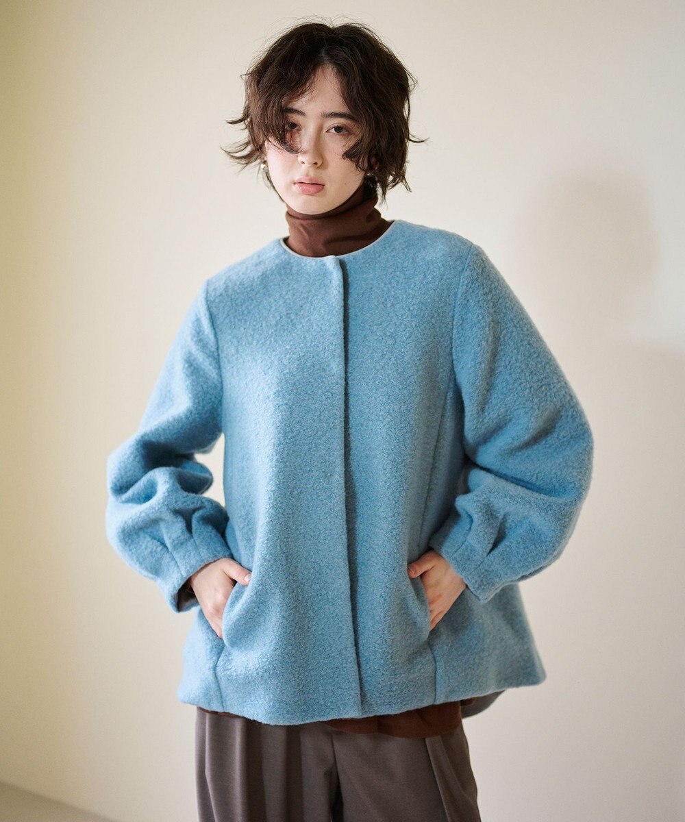 #Newans 【洗濯機可能】バックフレアショートコート 