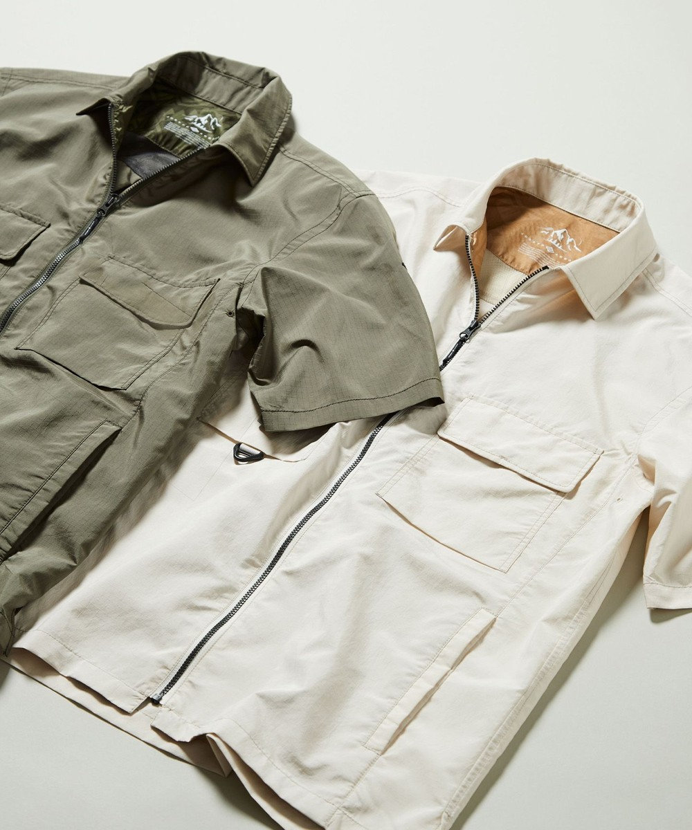JOSEPH ABBOUD MOUNTAIN 【UNISEX】軽量/撥水 ZIP UPシャツ 