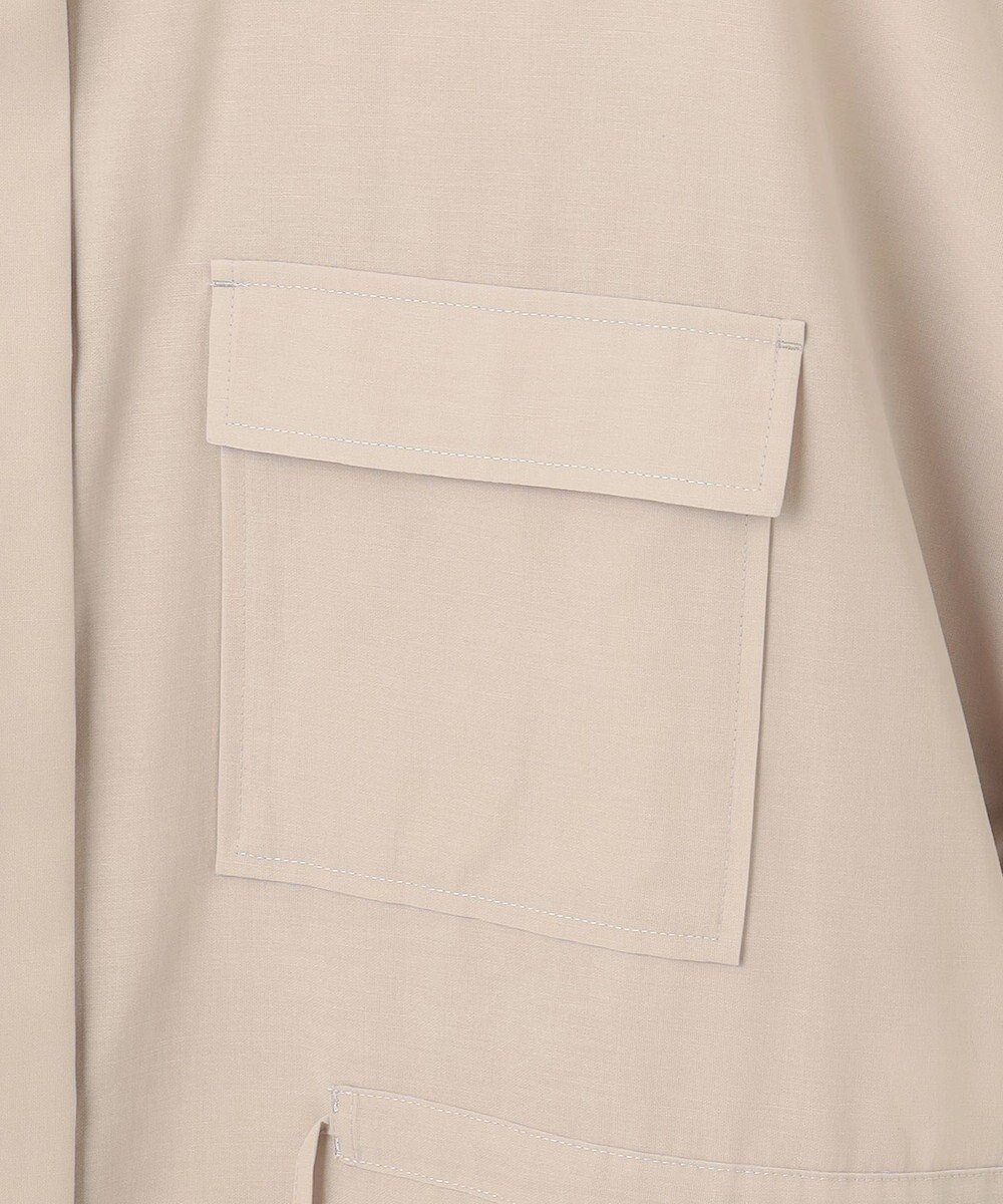 23区 【洗える】ライトシアーマットクロス ミリタリーディティール シャツ 