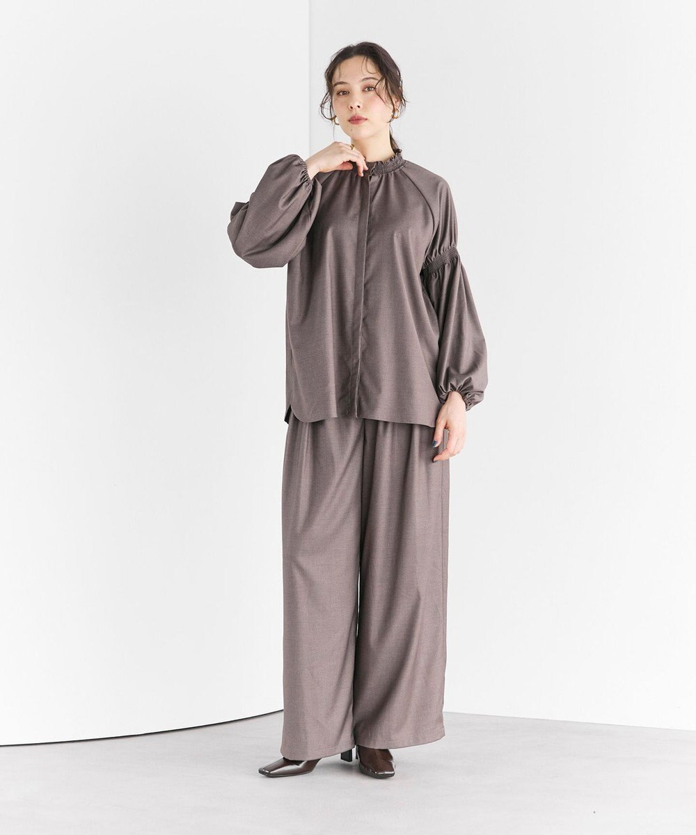 #Newans 【洗濯機可/しわになりにくい】ベリーワイドパンツ 