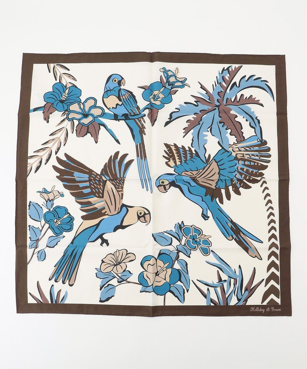 JOSEPH ABBOUD 【イタリア製・Holliday&Brown】バードグラフィックプリント スカーフ 