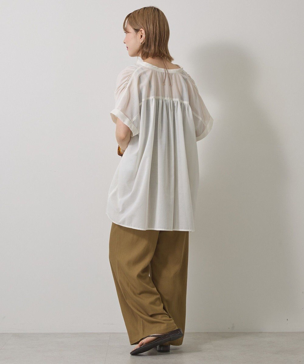 AMERICAN HOLIC イージーケア 接触冷感フレンチスリーブギャザーシャツ 