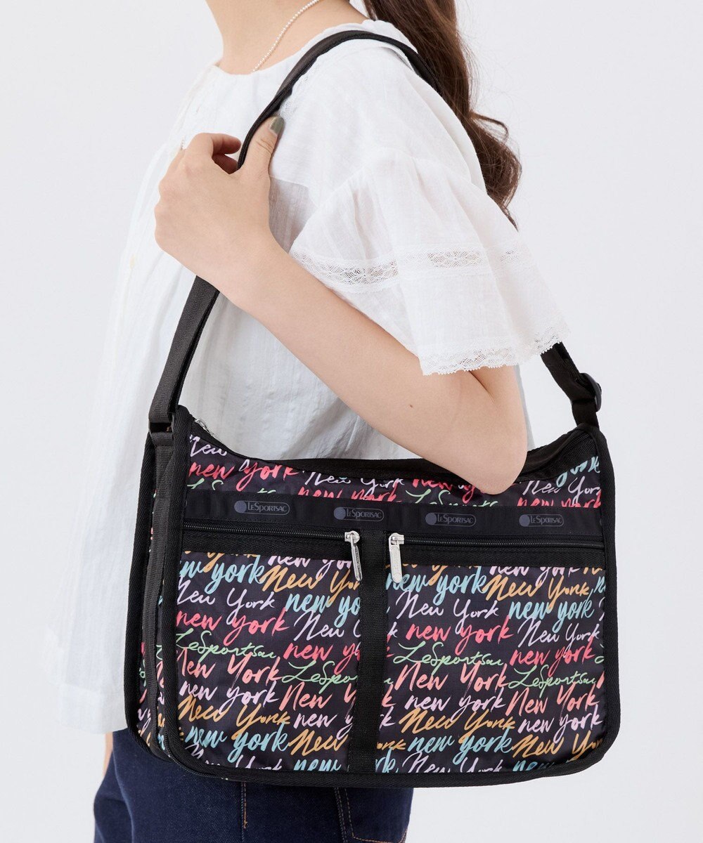 LeSportsac DELUXE EVERYDAY BAG/NYCスクリプトブラック 