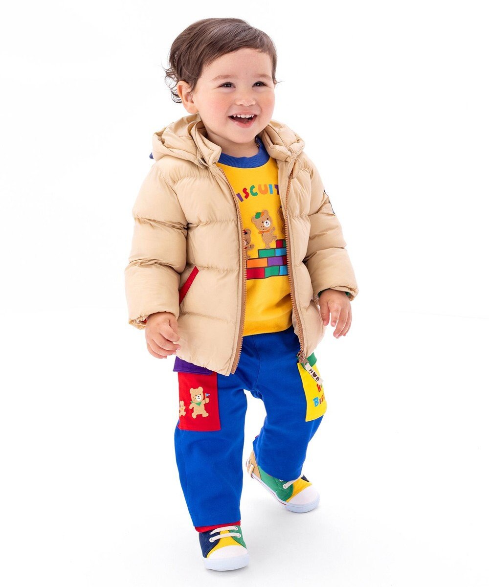 MIKI HOUSE HOT BISCUITS 【80-120cm】 カラフルブロック 裏毛パイル素材 トレーナー 