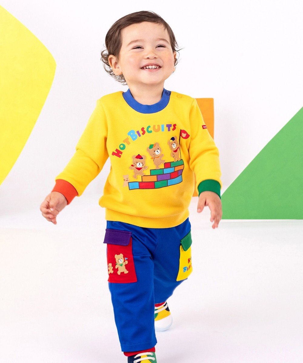 MIKI HOUSE HOT BISCUITS 【80-120cm】 カラフルブロック 裏毛パイル素材 トレーナー 
