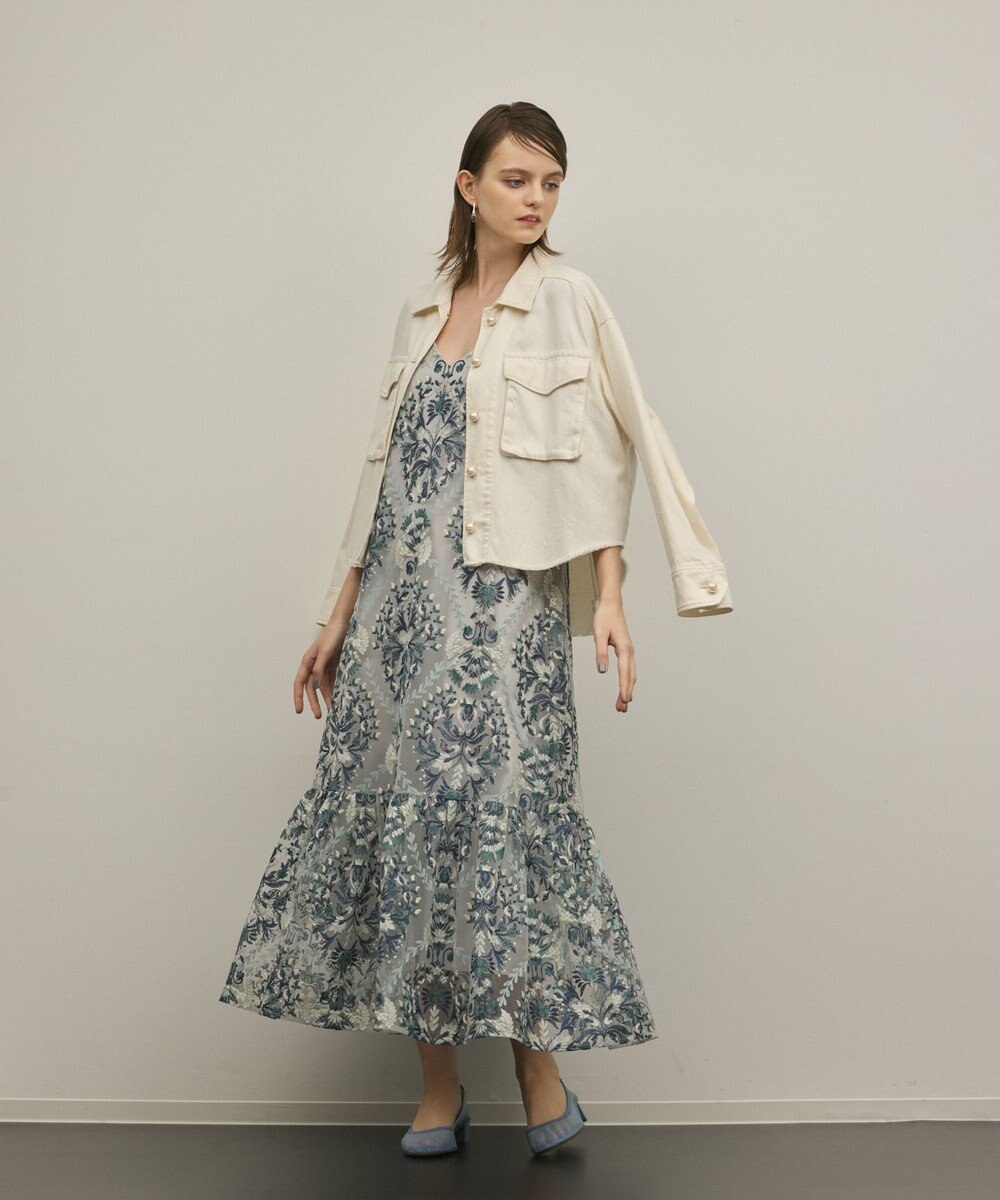 GRACE CONTINENTAL パール釦ピグメントシャツ 