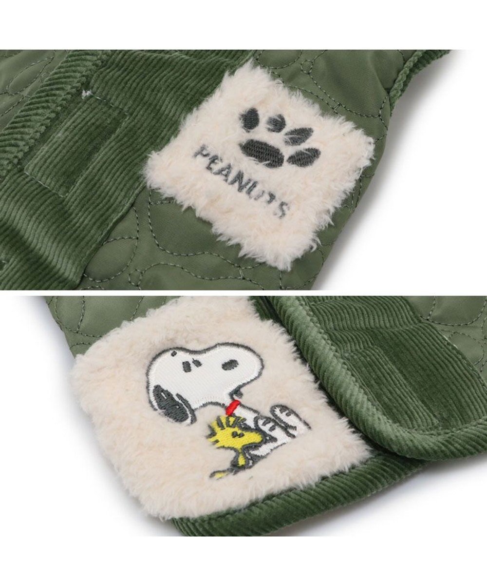 PET PARADISE スヌーピー キルト リバーシブル ベスト 《グリーン》 中型犬  大型犬 