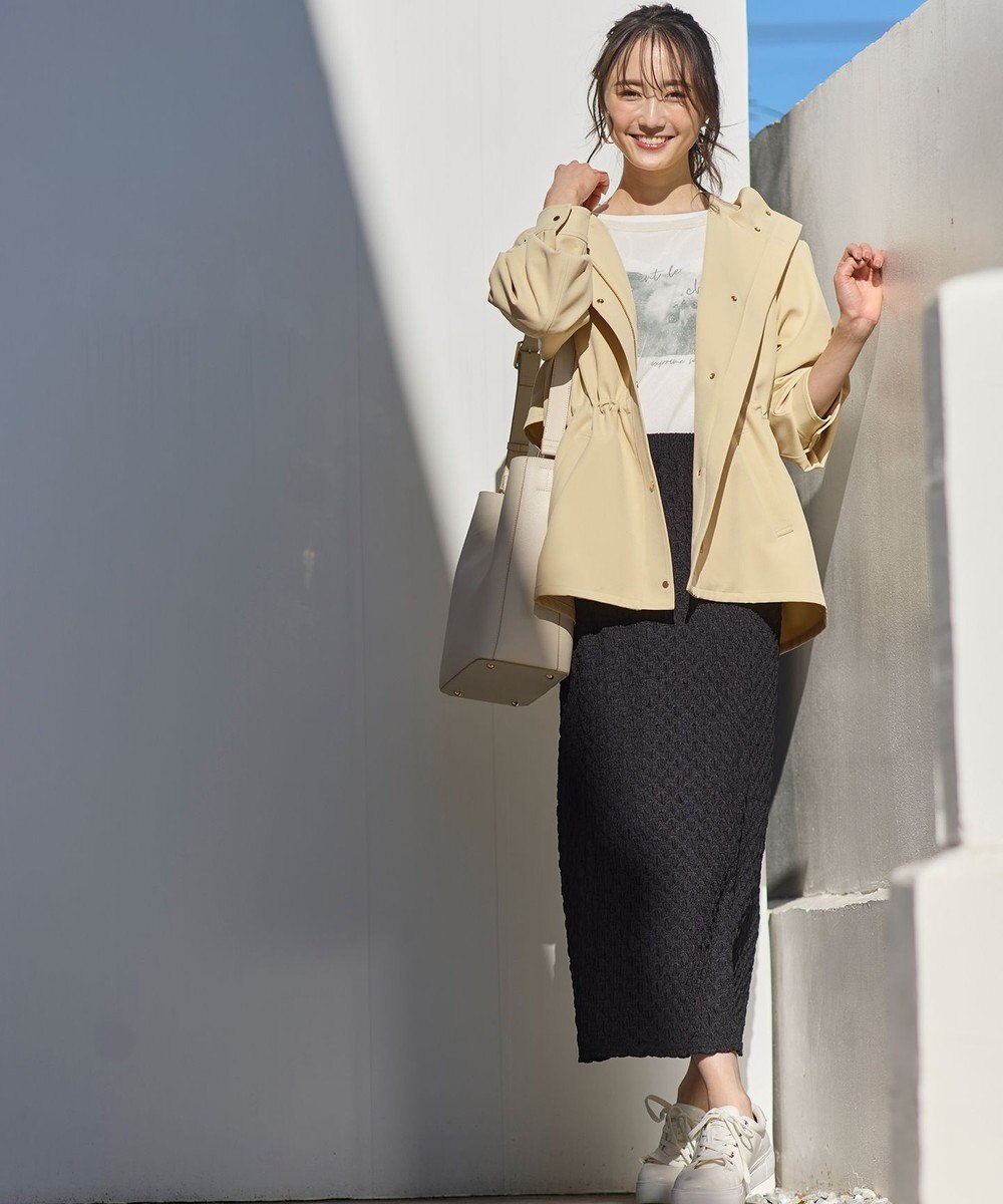 ANY SIS 【洗える】カットジャカードナロー スカート 