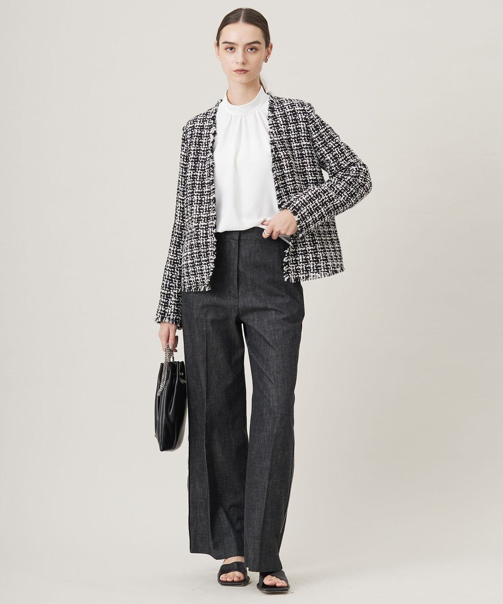 ICB 【CLASSY.1月号掲載】ルレックスツイード ノーカラージャケット 