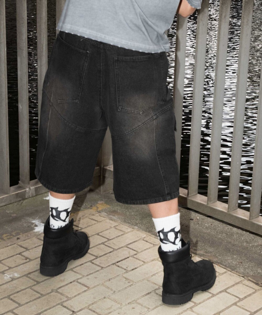 WEGO スウィッチングデニムカーゴショーツ 