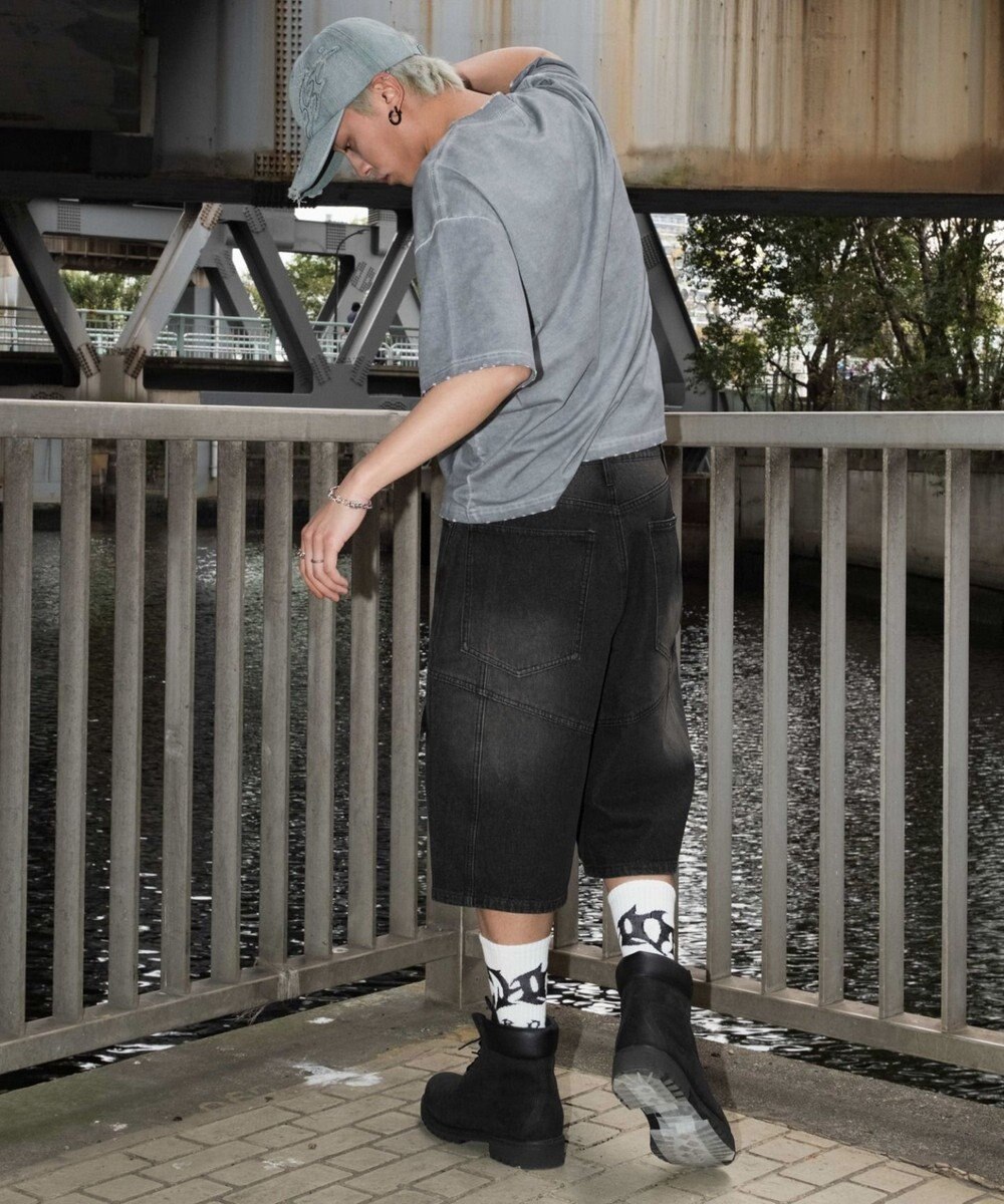 WEGO スウィッチングデニムカーゴショーツ 