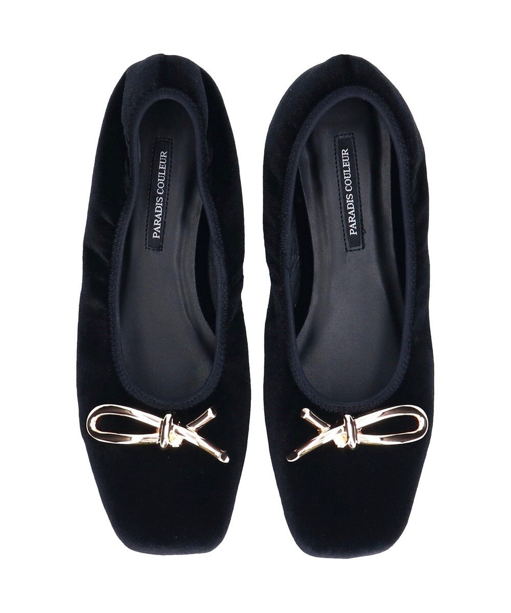 Bridget Birkin 【PARADIS COULEUR】スクエアトウメタルリボンバレエシューズ 