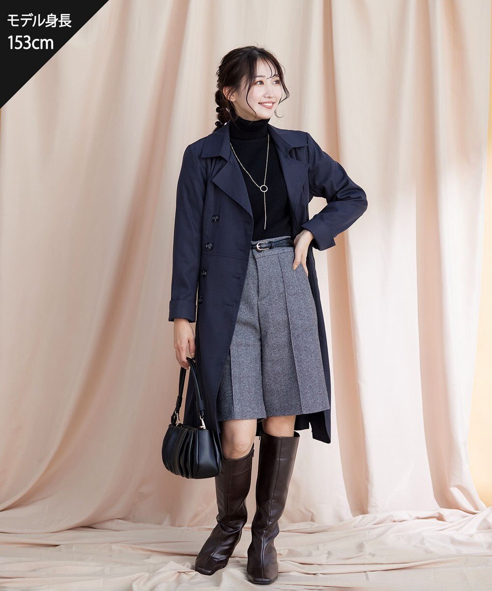 Tiaclasse L 【洗える】リボンベルト付きトレンチコート 