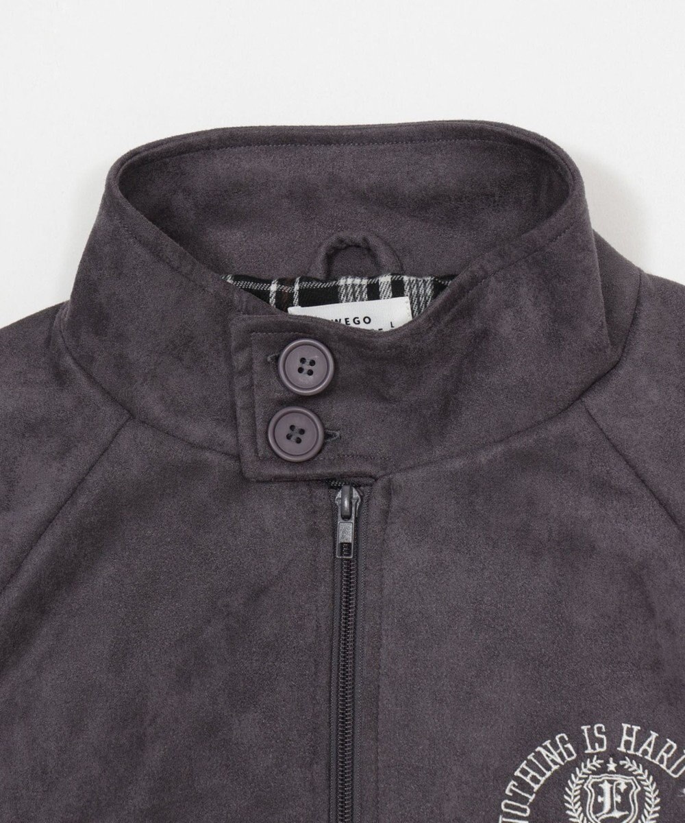 WEGO 【ユニセックス着用ITEM/MLサイズ展開】フェイクスウェードロゴスウィングトップ 