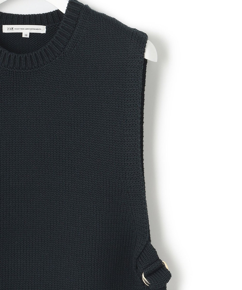 23区 【洗える】コットンストレッチリリヤーン  ニットベスト 