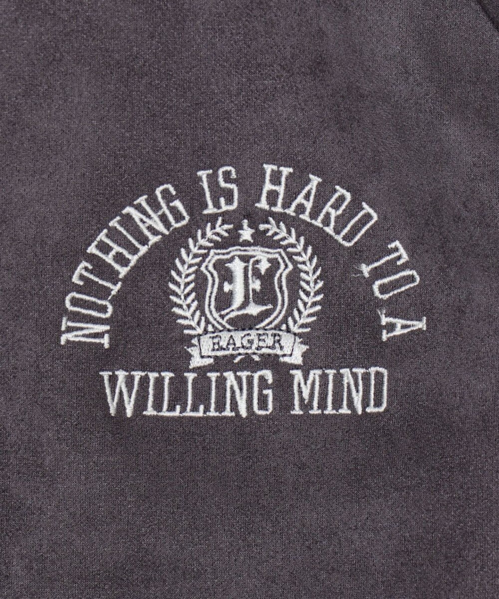 WEGO 【ユニセックス着用ITEM/MLサイズ展開】フェイクスウェードロゴスウィングトップ 