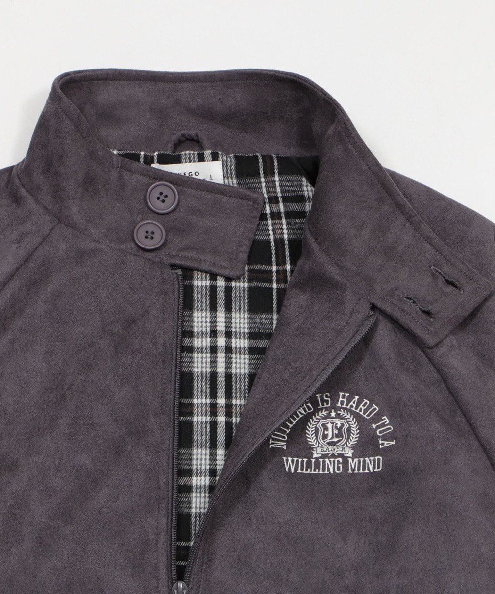 WEGO 【ユニセックス着用ITEM/MLサイズ展開】フェイクスウェードロゴスウィングトップ 