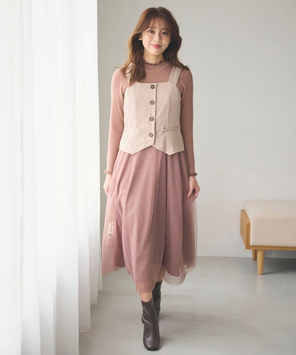 Feroux フレアチュール ジャンパースカート 