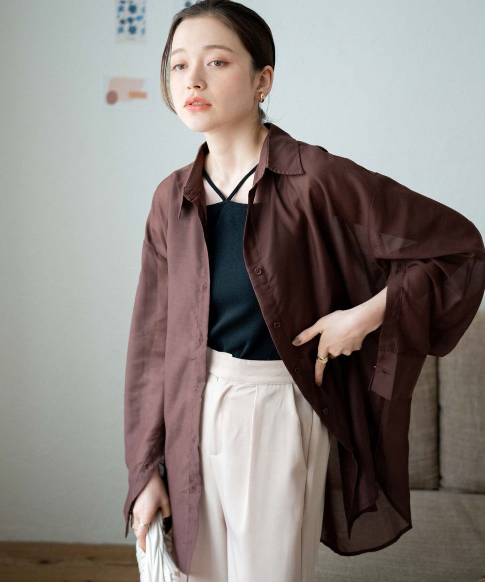 WEGO ボリュームスリーブシアーシャツ 