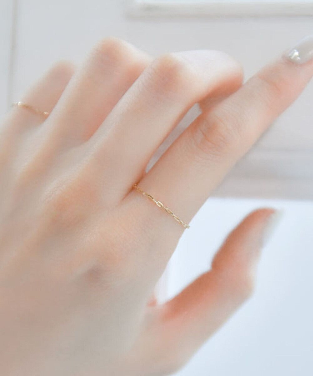 Phoebe 【K10】ブライトネスチェーンリング　ゴールド 3号/7号/11号/13号　BOX付き 