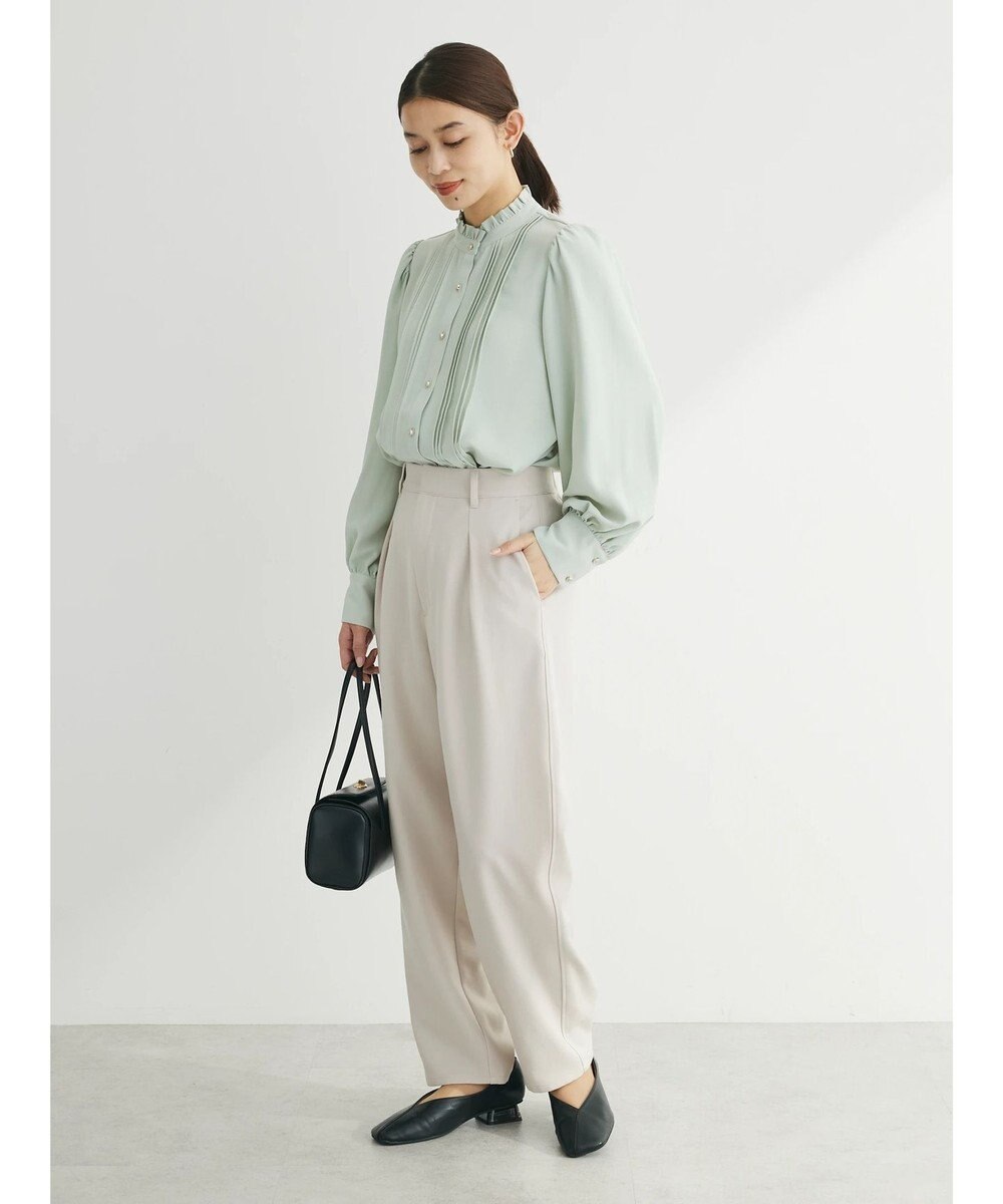 Green Parks ・ＥＬＥＮＣＡＲＥ　ＤＵＥ　ピンタックスタンドブラウス 
