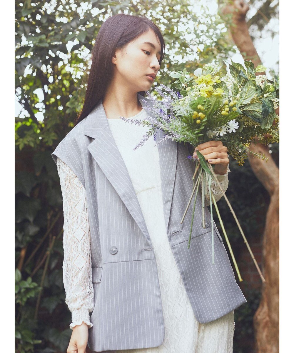 earth music&ecology ピンストライプジレ 