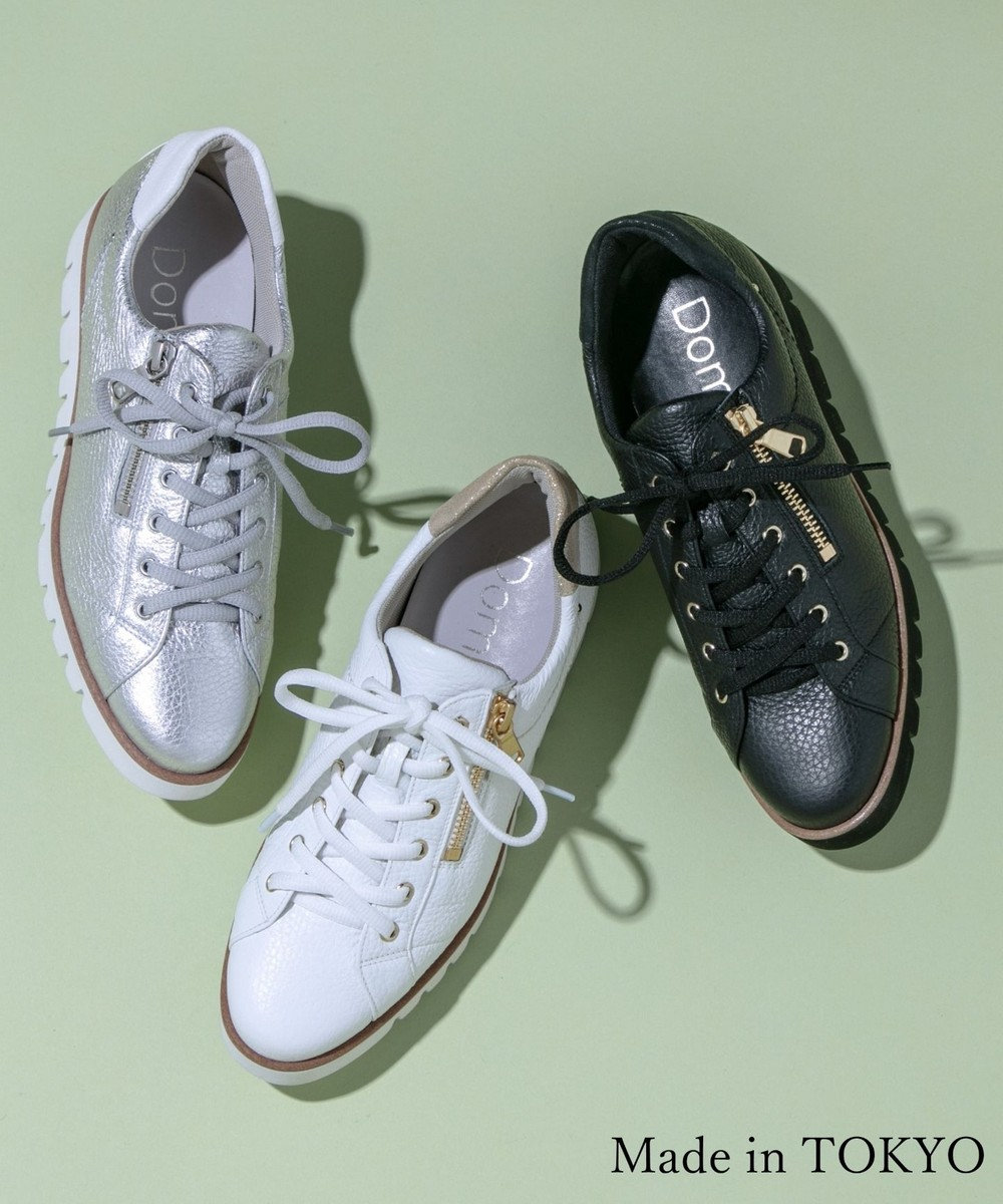 Dominic3 サイドジップレザースニーカー 