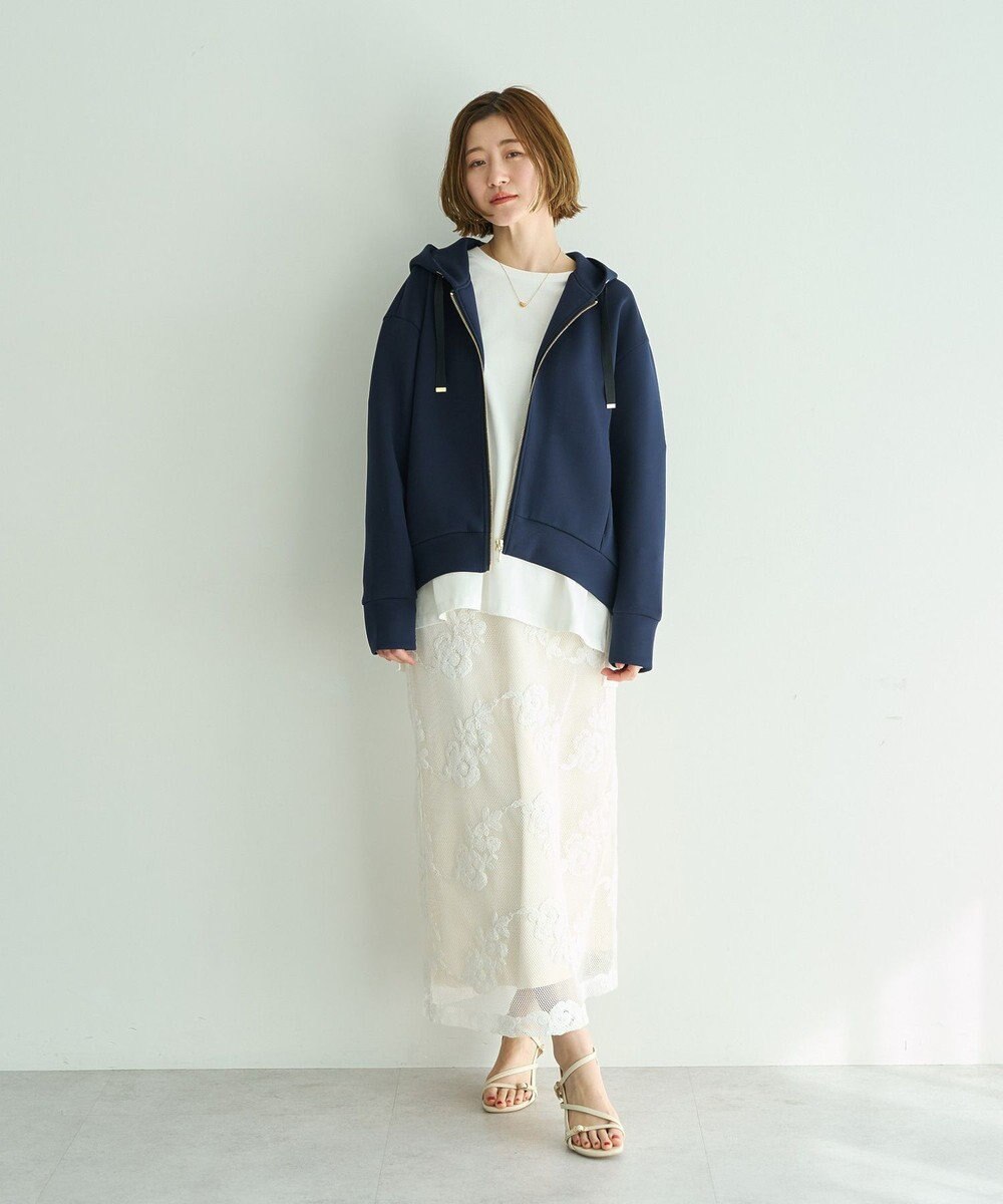 YECCA VECCA バックプリーツZIPフーディー 