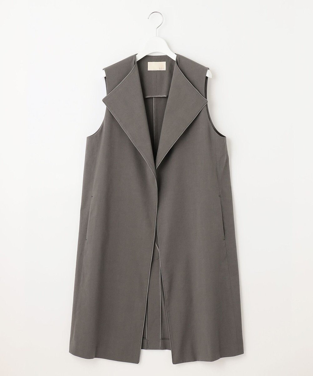 自由区 L 【洗える】テンセルリネンストレッチ ジレ 