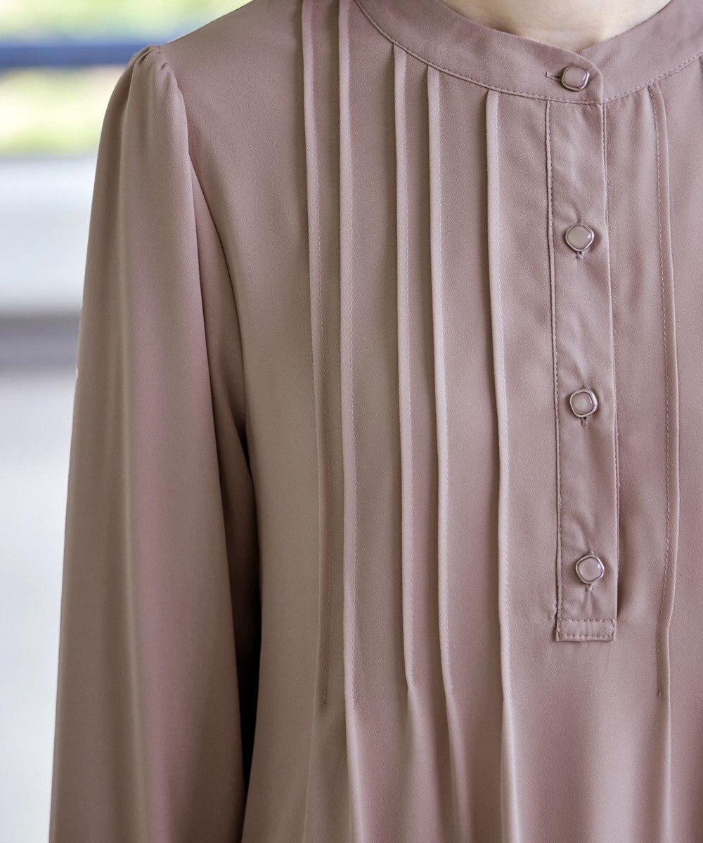 Tiaclasse 【スマート裏起毛・新色追加】 ピンタックシャツチュニック 