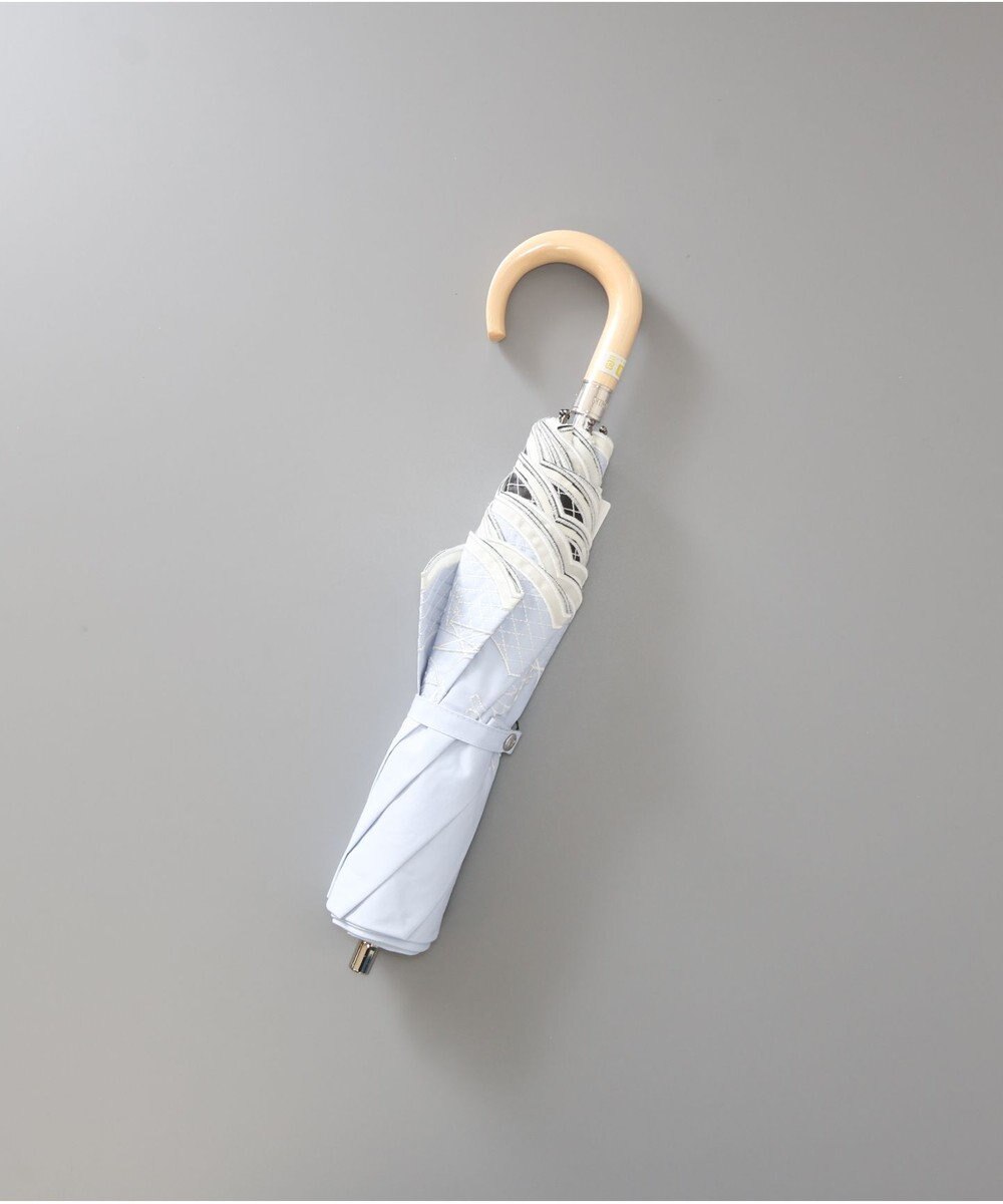 AURORA NINA RICCI （ニナリッチ） マーガレット刺繍晴雨兼用パラソル（折り畳み・トップフラット） 