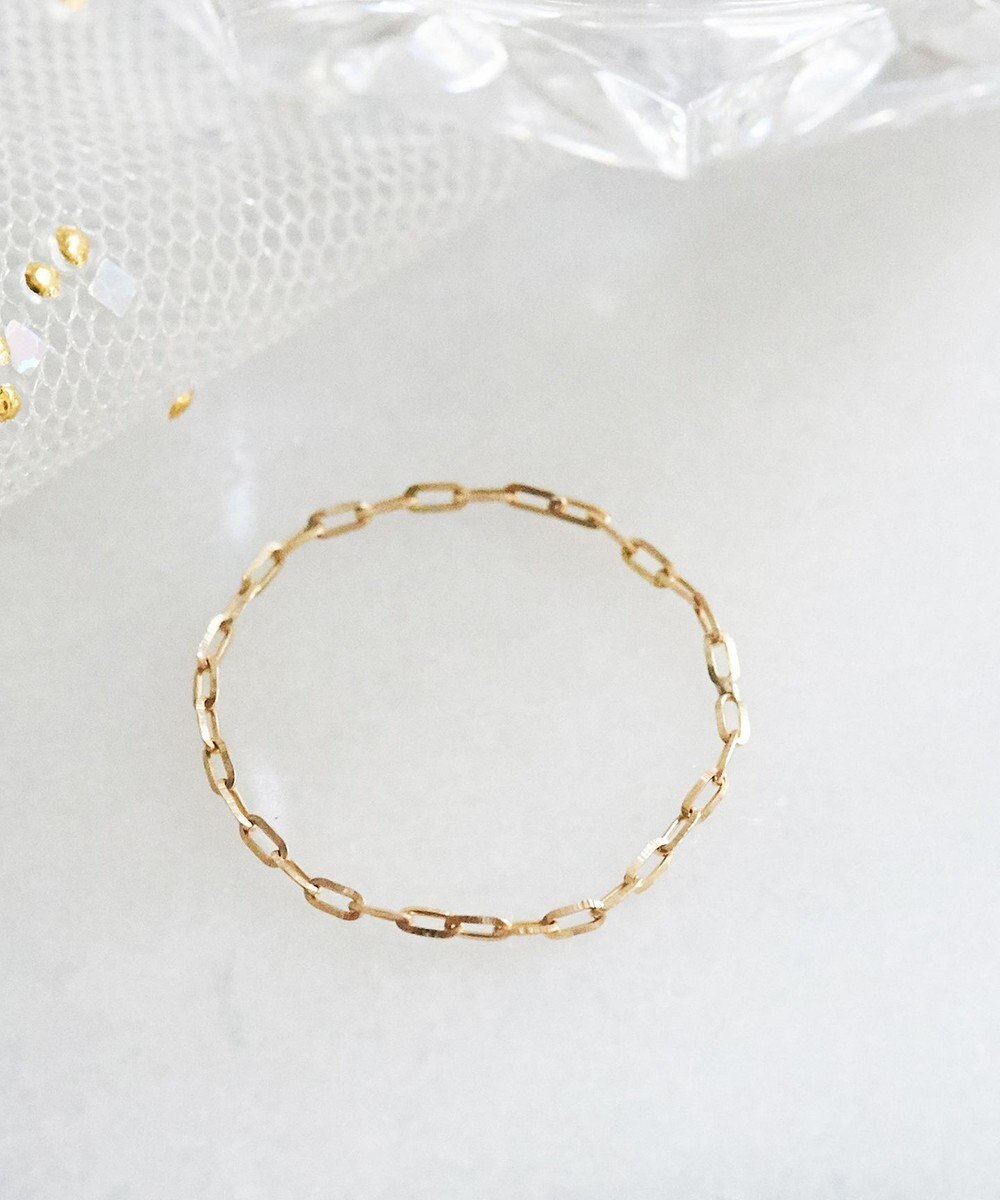 Phoebe 【K10】ブライトネスチェーンリング　ゴールド 3号/7号/11号/13号　BOX付き 