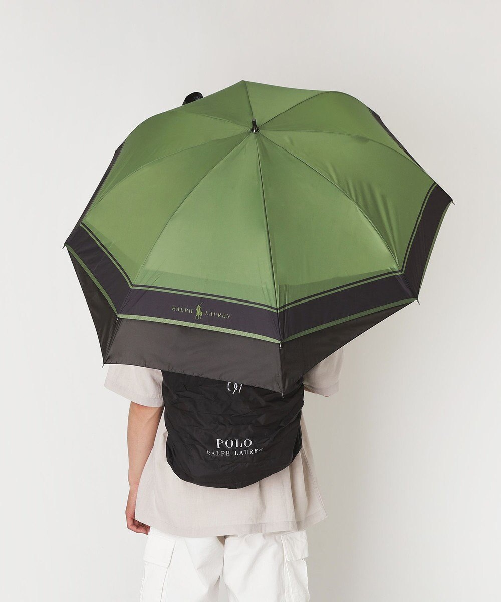 MOONBAT ポロ ラルフ ローレン (POLO RALPH LAUREN)  メンズ 長傘 雨傘 ロゴ刺繍 ボタンジャンプ ワンタッチ 