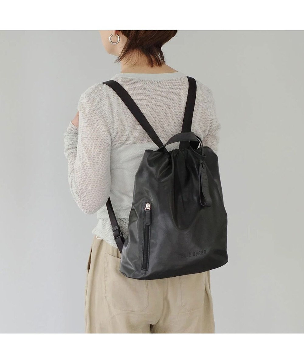 PELLE BORSA ２ジッパーズコンパクトリュック Cheers チアーズ 5202 ブラック