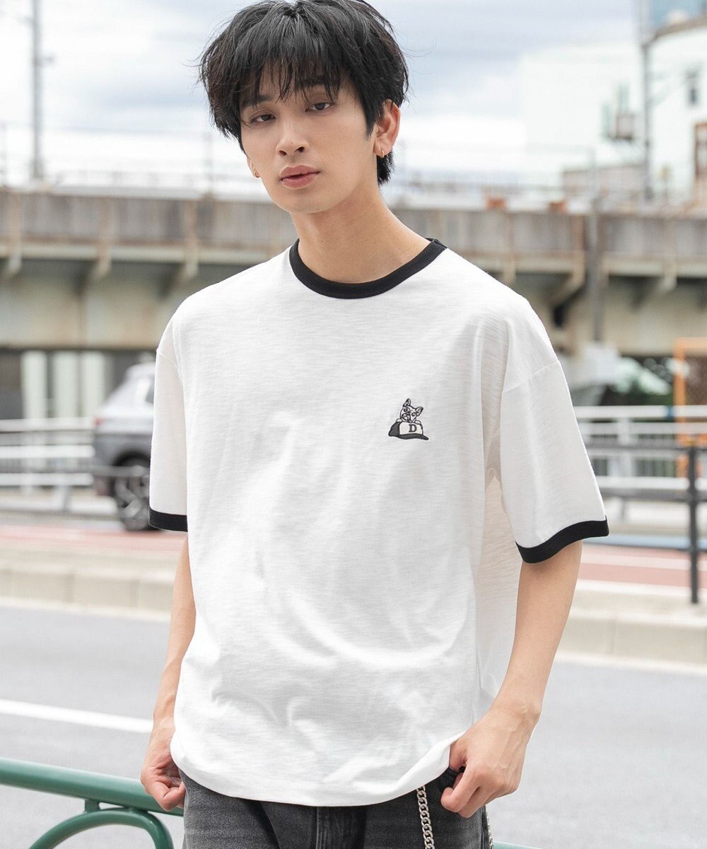 WEGO ワンポイント刺繍リンガーT（SS） 